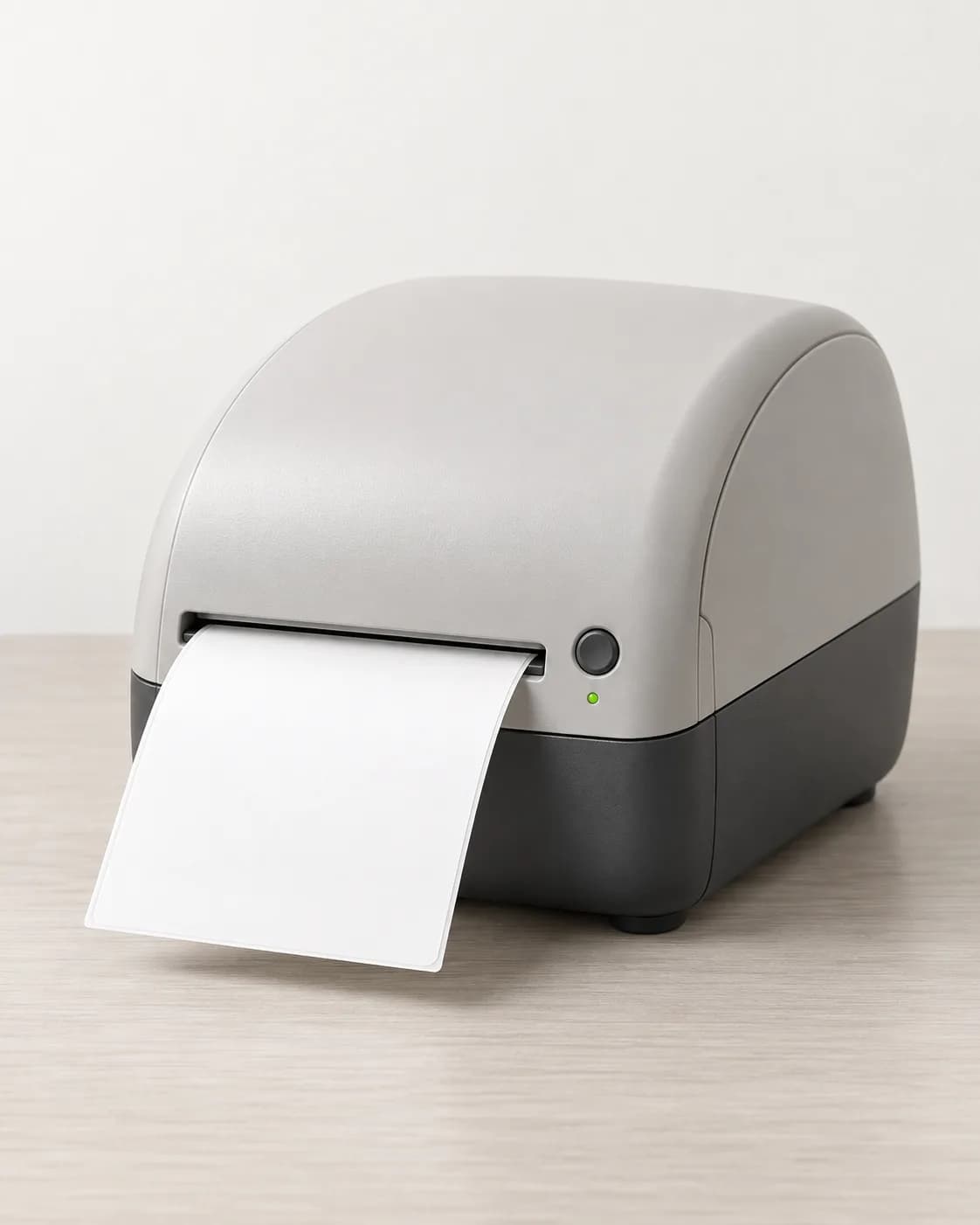 Compact thermal label printer in a plain seller product photo