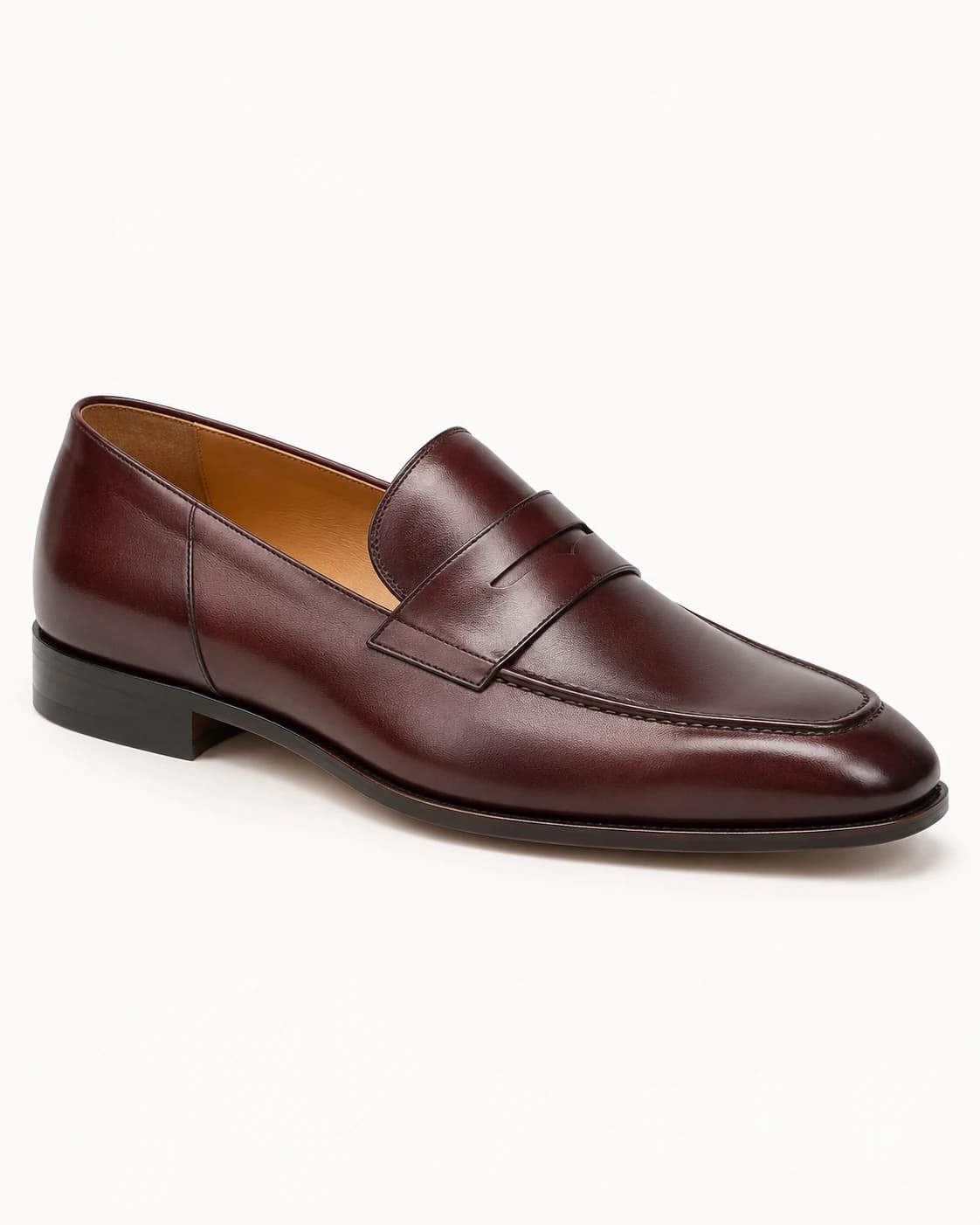 Mulberry leather loafer in a clean ecommerce source photograph