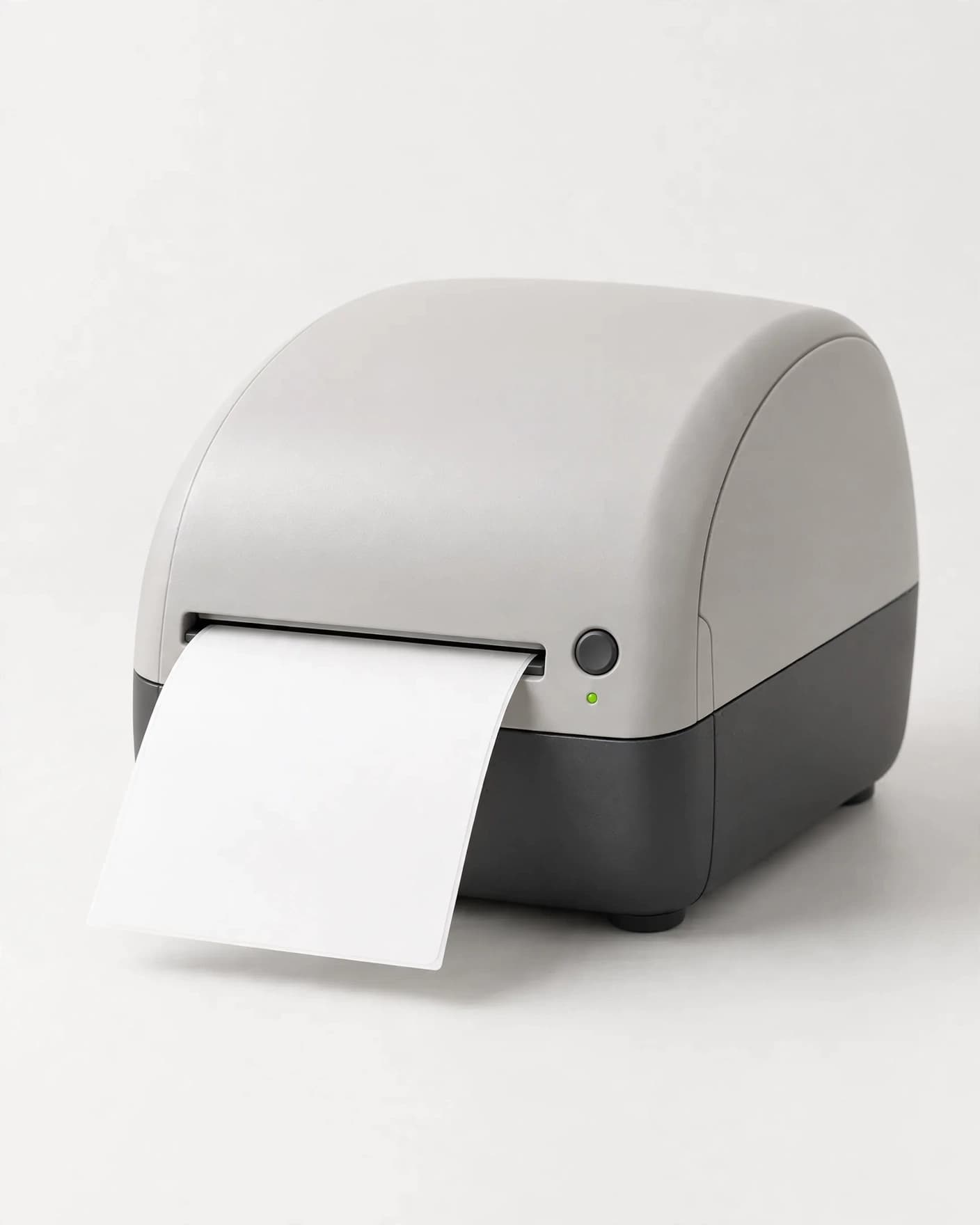 Same compact thermal label printer in clean studio product photography