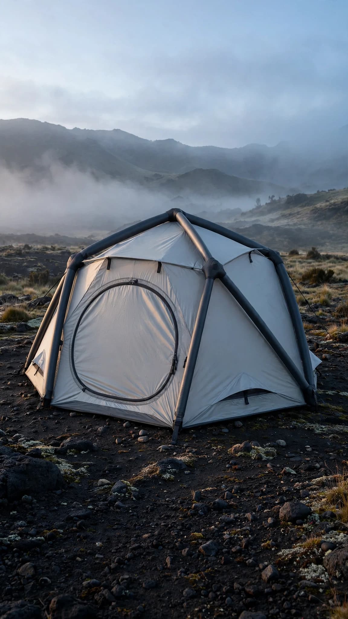 Same inflatable tent in a vertical outdoor Story and Reel cover